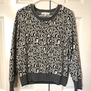 Fate + Fortune Blue Cheetah Print Sweater Size PM